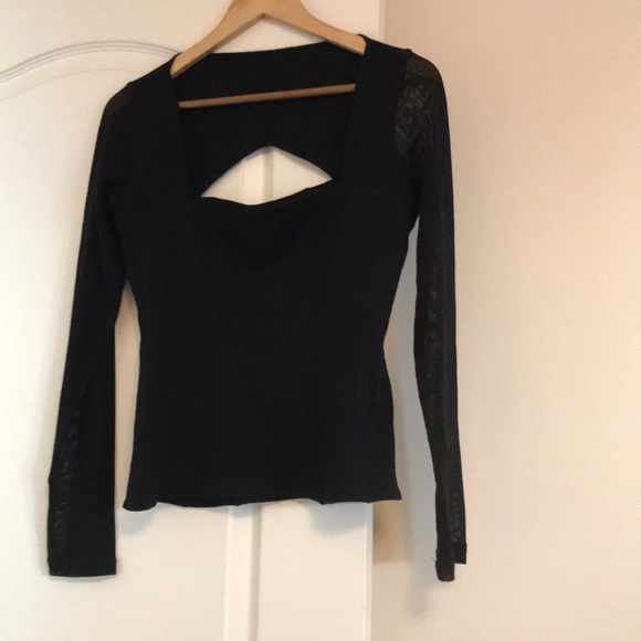 Ohdd black elegant top transparent sleeves size 10 - Picture 2 of 6